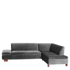 Wohnen Sofas<Eckcouch in Anthrazit mit Nussbaum Braun - Sevilaca