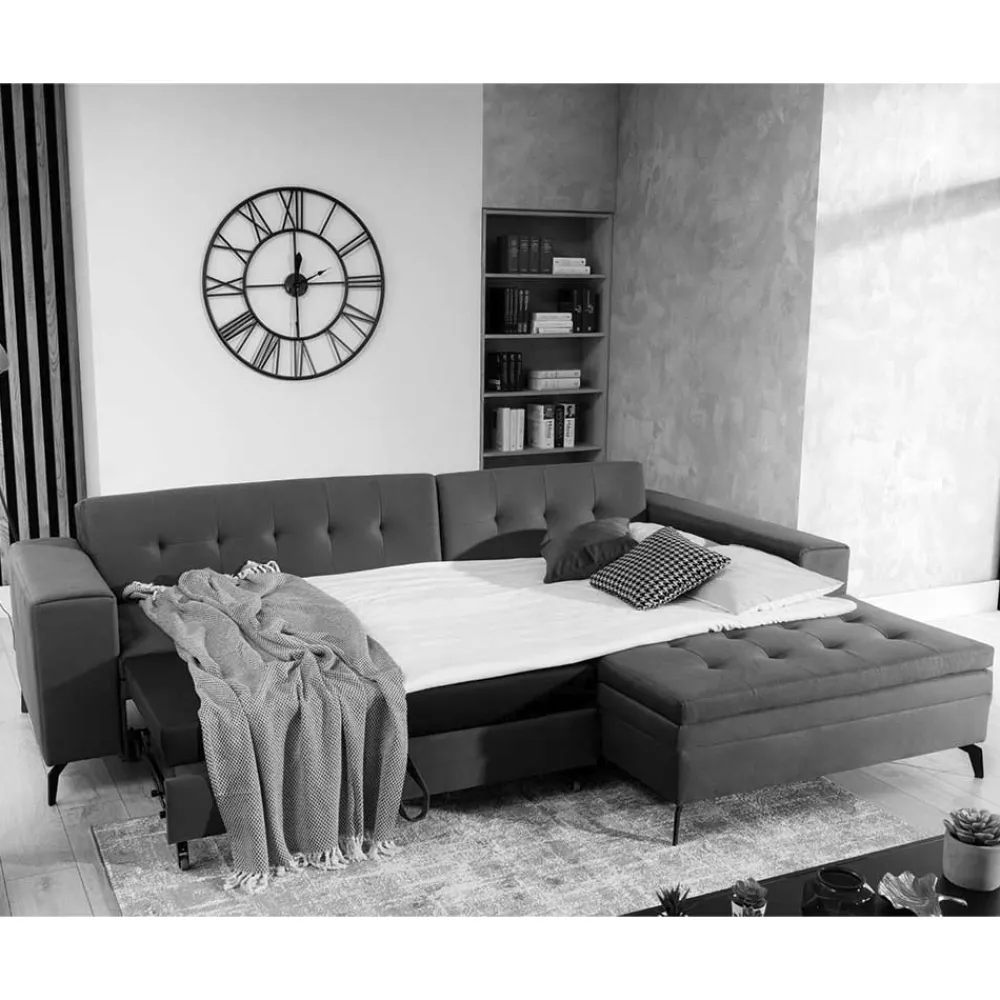 Wohnen Betten|Sofas<Eckcouch in Beige Strukturstoff - Karibia