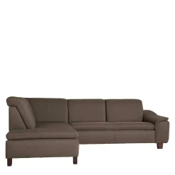Wohnen Sofas<Eckcouch in Beigegrau mit Nussbaum - Abecra