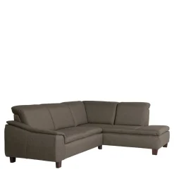 Wohnen Sofas<Eckcouch in Beigegrau mit Nussbaum - Abecra