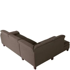 Wohnen Sofas<Eckcouch in Beigegrau mit Nussbaum - Abecra