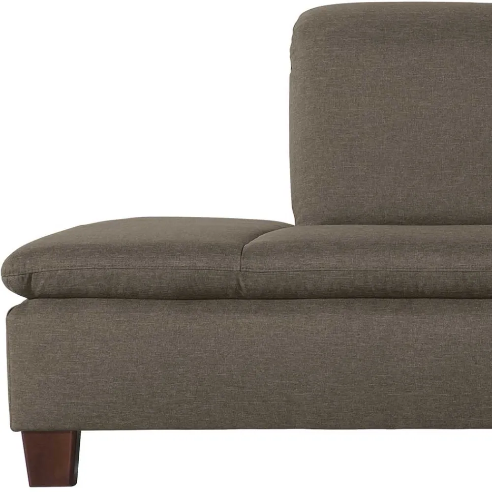 Wohnen Sofas<Eckcouch in Beigegrau mit Nussbaum - Abecra