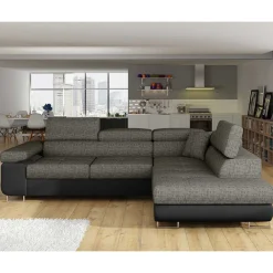 Wohnen Sofas<Eckcouch in Beigegrau und Schwarz - Itsuko