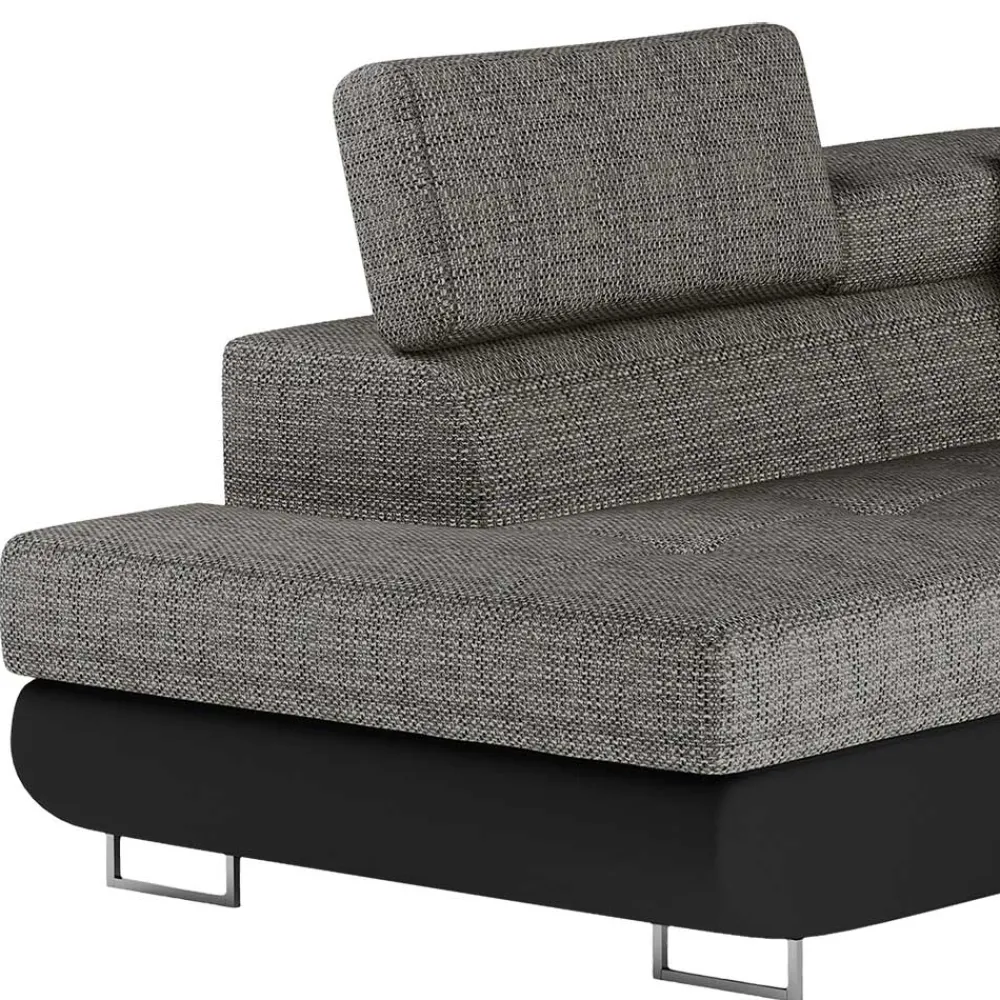Wohnen Sofas<Eckcouch in Beigegrau und Schwarz - Itsuko