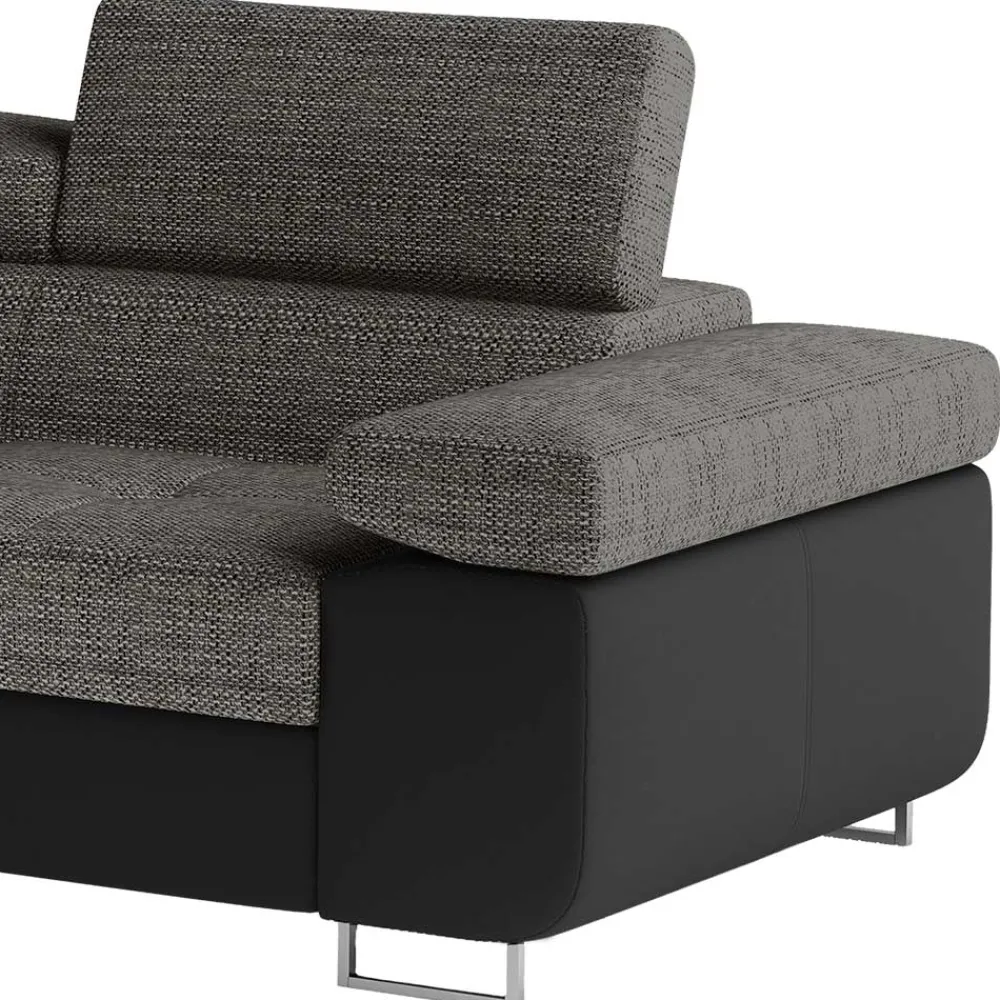 Wohnen Sofas<Eckcouch in Beigegrau und Schwarz - Itsuko