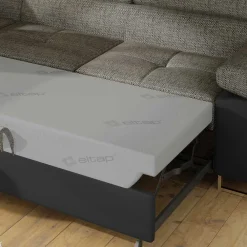 Wohnen Sofas<Eckcouch in Beigegrau und Schwarz - Itsuko
