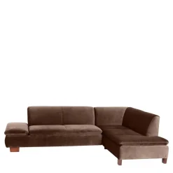 Wohnen Sofas<Eckcouch in Braun mit Nussbaum - Gelvino
