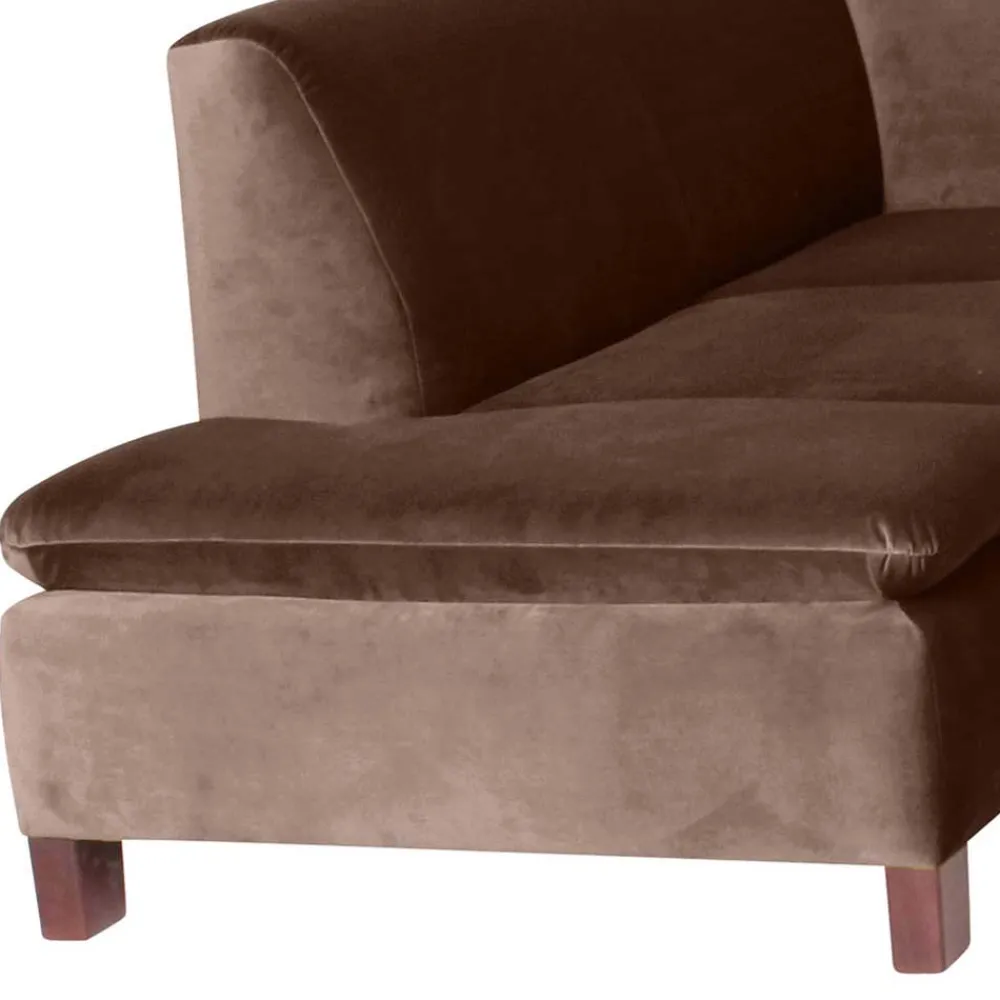Wohnen Sofas<Eckcouch in Braun mit Nussbaum - Gelvino