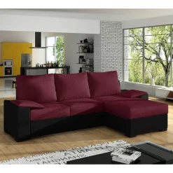 Wohnen Sofas<Eckcouch in Magenta und Schwarz - Piratro