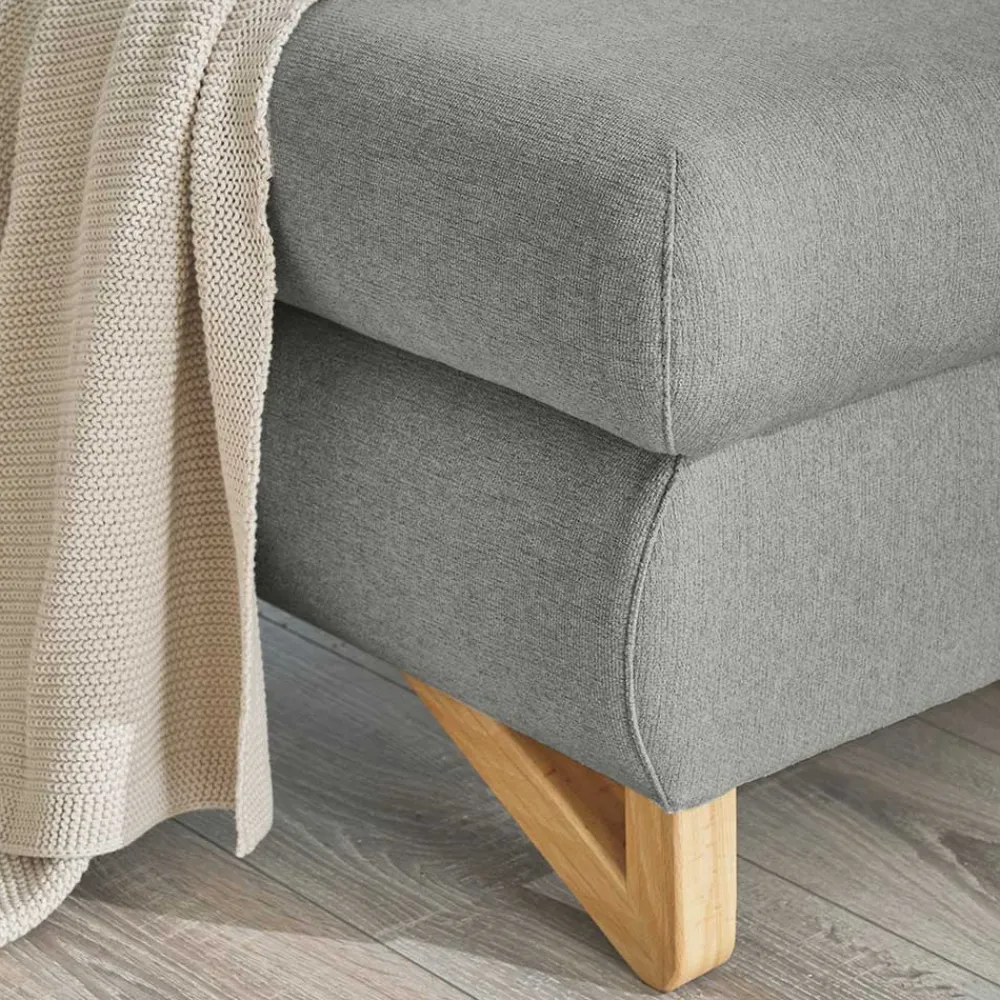 Wohnen Sofas<Eckcouch mit Schlaffunktion in Hellgrau - Baonga