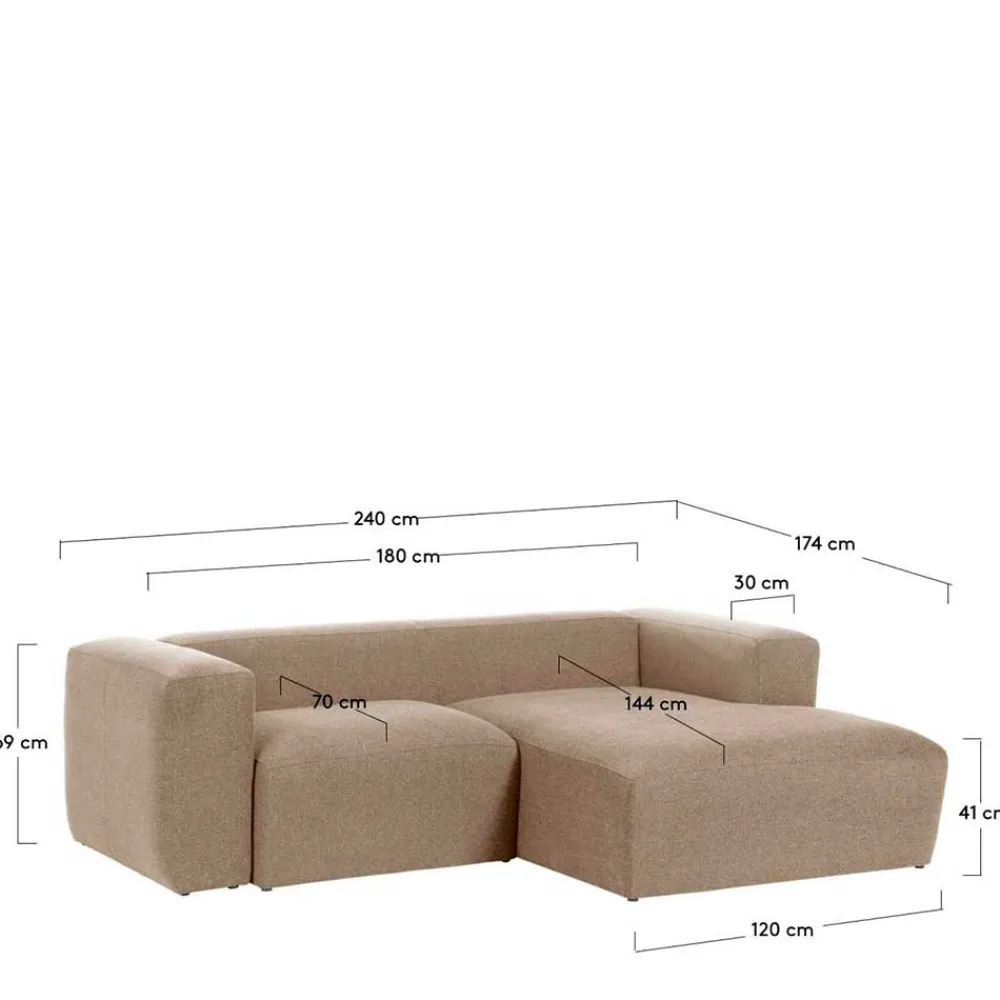 Wohnen Sofas<Eckcouch Sofalandschaft in Beige Chenille - Ruhnau