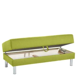 Wohnen Sofas<Eck-Schlafcouch in Gelbgrün mit Chrom - Whity (zweiteilig)
