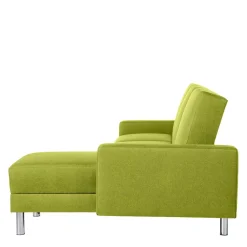 Wohnen Sofas<Eck-Schlafcouch in Gelbgrün mit Chrom - Whity (zweiteilig)