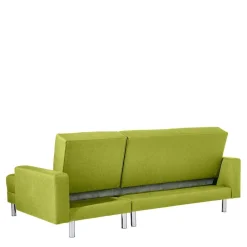 Wohnen Sofas<Eck-Schlafcouch in Gelbgrün mit Chrom - Whity (zweiteilig)