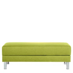 Wohnen Sofas<Eck-Schlafcouch in Gelbgrün mit Chrom - Whity (zweiteilig)