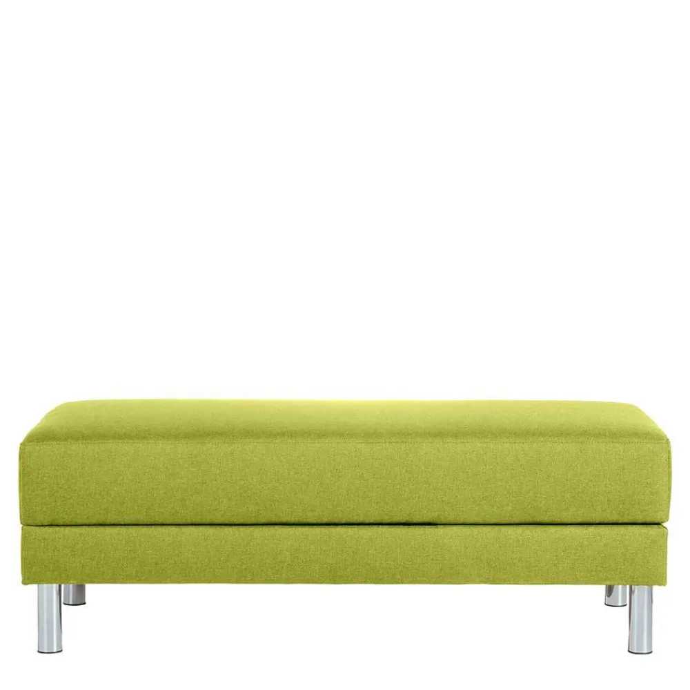 Wohnen Sofas<Eck-Schlafcouch in Gelbgrün mit Chrom - Whity (zweiteilig)