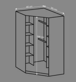 Wohnen Kleiderschränke<Eckschrank Mellevos in Weiß