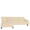 Wohnen Sofas<Ecksofa in Beige mit Nussbaum Braun - Nando