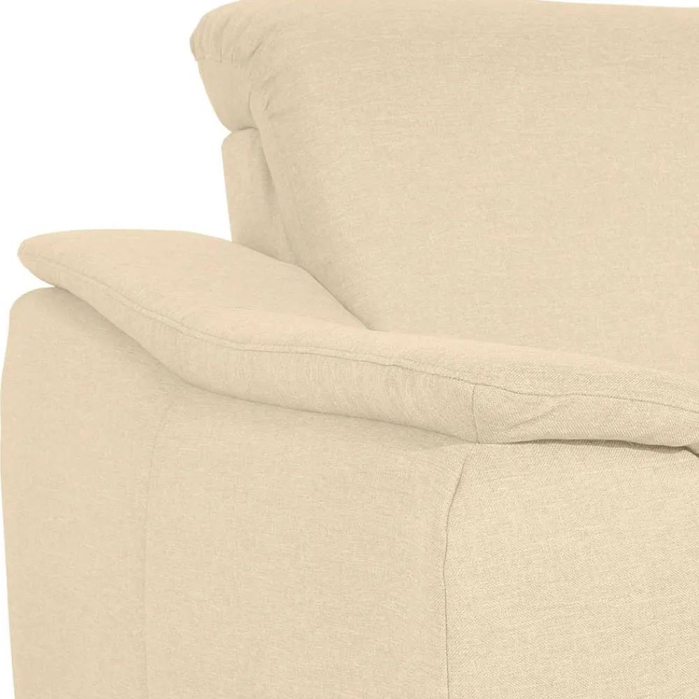 Wohnen Sofas<Ecksofa in Beige mit Nussbaum Braun - Nando