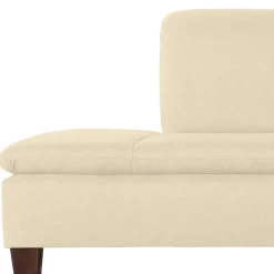 Wohnen Sofas<Ecksofa in Beige mit Nussbaum Braun - Nando