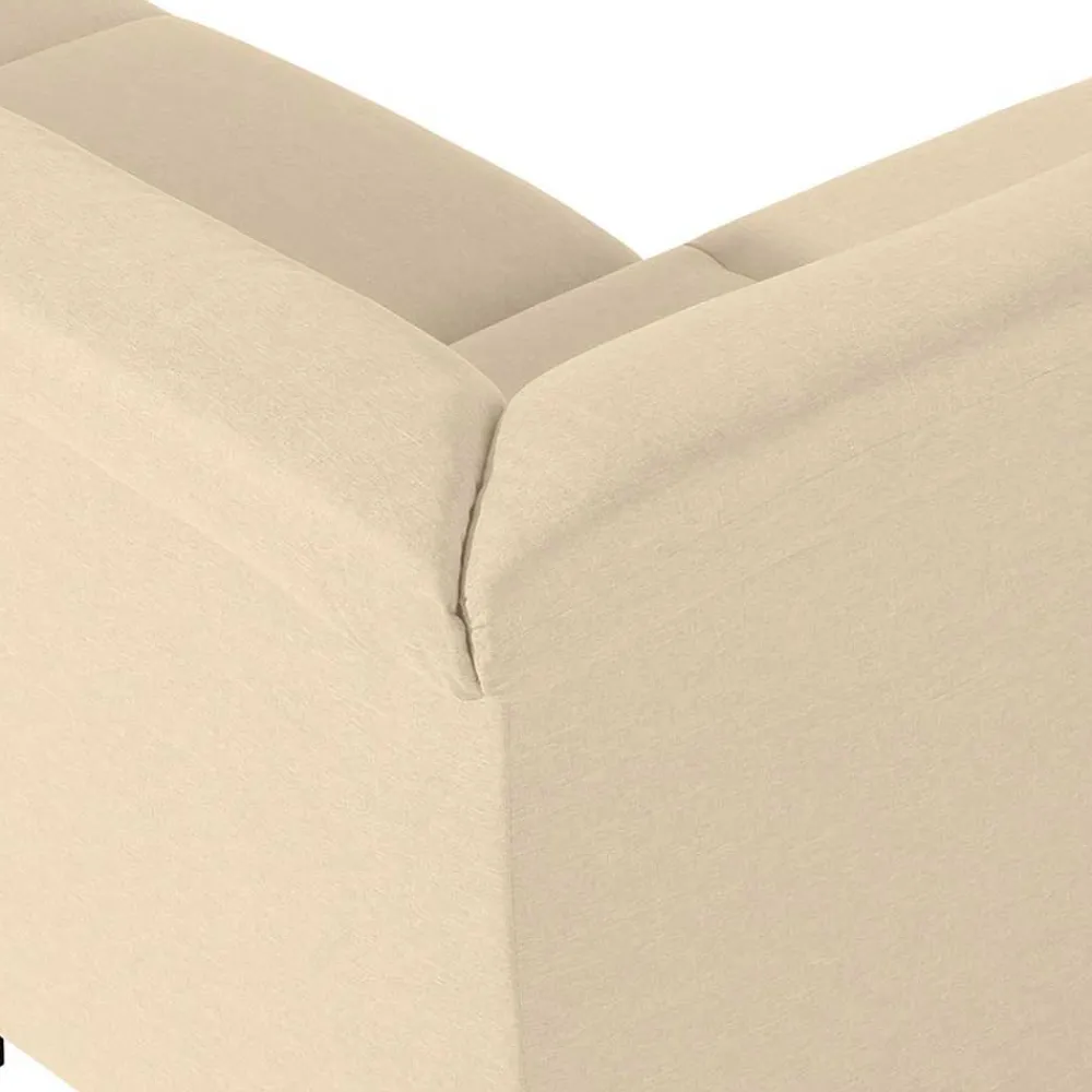Wohnen Sofas<Ecksofa in Beige mit Nussbaum Braun - Nando