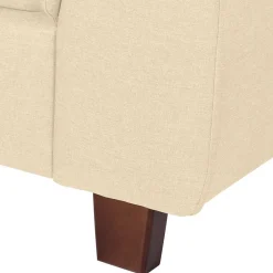Wohnen Sofas<Ecksofa in Beige mit Nussbaum Braun - Nando