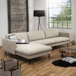 Wohnen Sofas<Ecksofa in Beige mit Schwarz - Roco