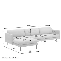 Wohnen Sofas<Ecksofa in Beige mit Schwarz - Roco