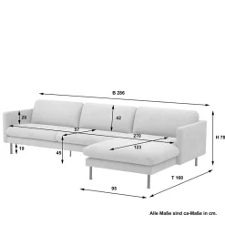 Wohnen Sofas<Ecksofa in Beige mit Schwarz - Roco