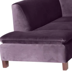 Wohnen Sofas<Ecksofa in Dunkellila mit Nussbaum Braun - Babahira