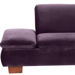 Wohnen Sofas<Ecksofa in Dunkellila mit Nussbaum Braun - Babahira