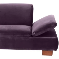 Wohnen Sofas<Ecksofa in Dunkellila mit Nussbaum Braun - Babahira