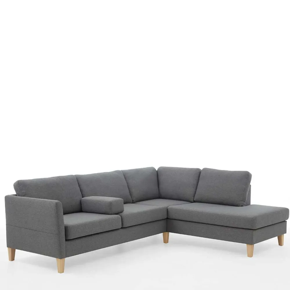 Wohnen Sofas<Ecksofa in Grau Stoff - Dreisitzer - Donnsai