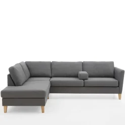 Wohnen Sofas<Ecksofa in Grau Stoff - Dreisitzer - Donnsai