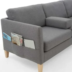 Wohnen Sofas<Ecksofa in Grau Stoff - Dreisitzer - Donnsai