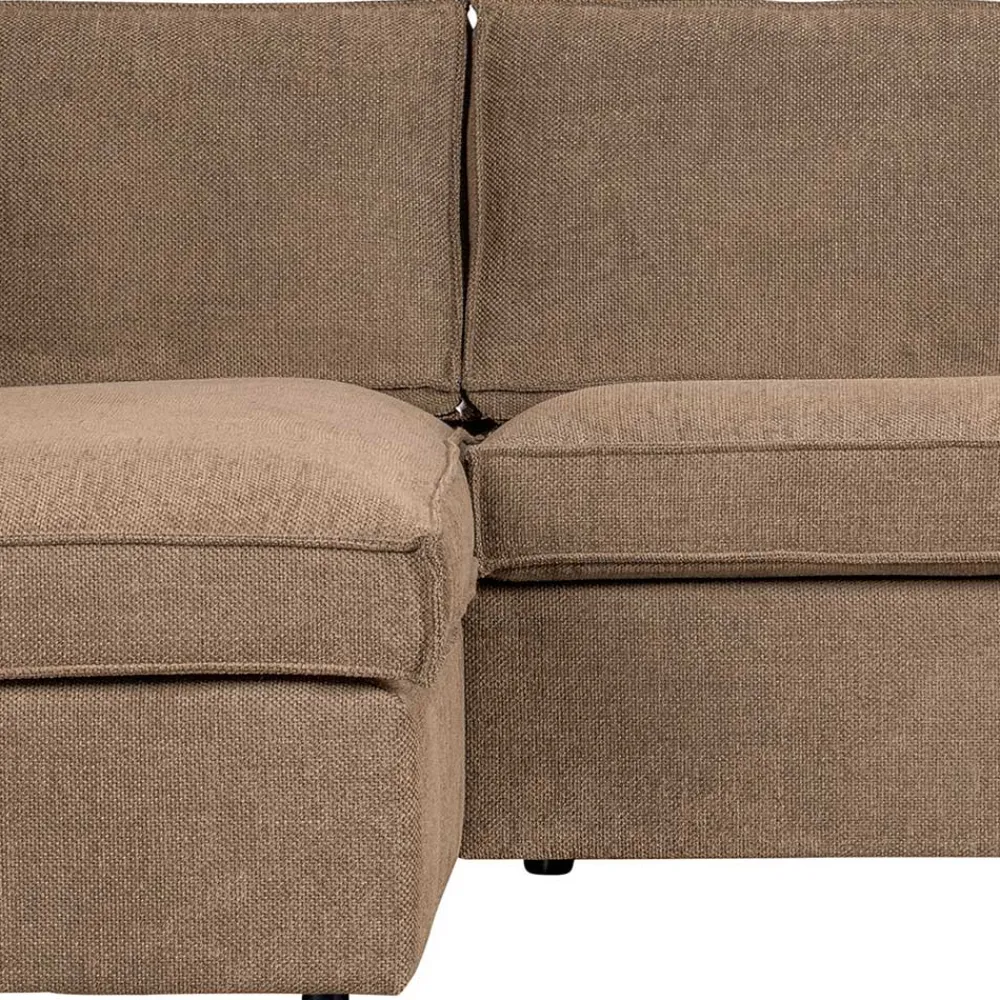 Wohnen Sofas<Ecksofa in Hellbraun Webstoff - Malott