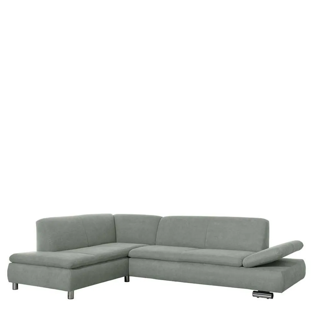 Wohnen Sofas<Ecksofa in Hellgrün mit Chrom - Nathan