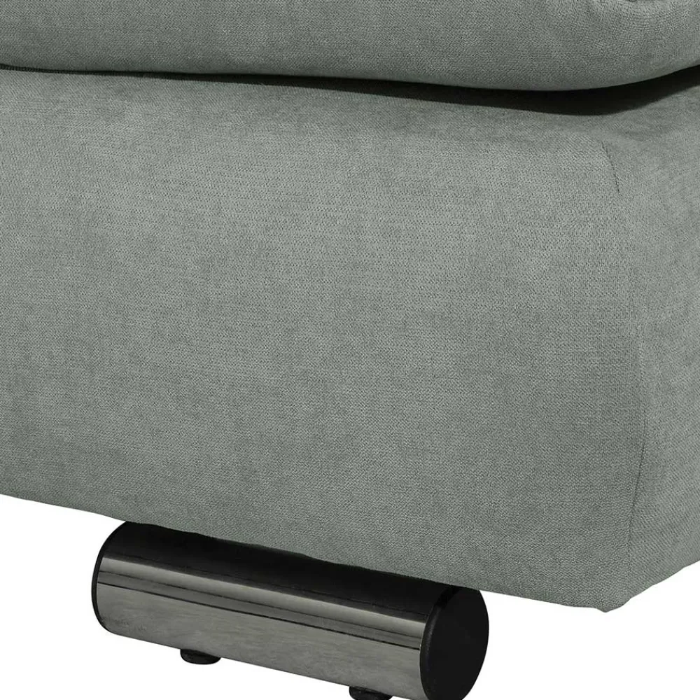 Wohnen Sofas<Ecksofa in Hellgrün mit Chrom - Nathan