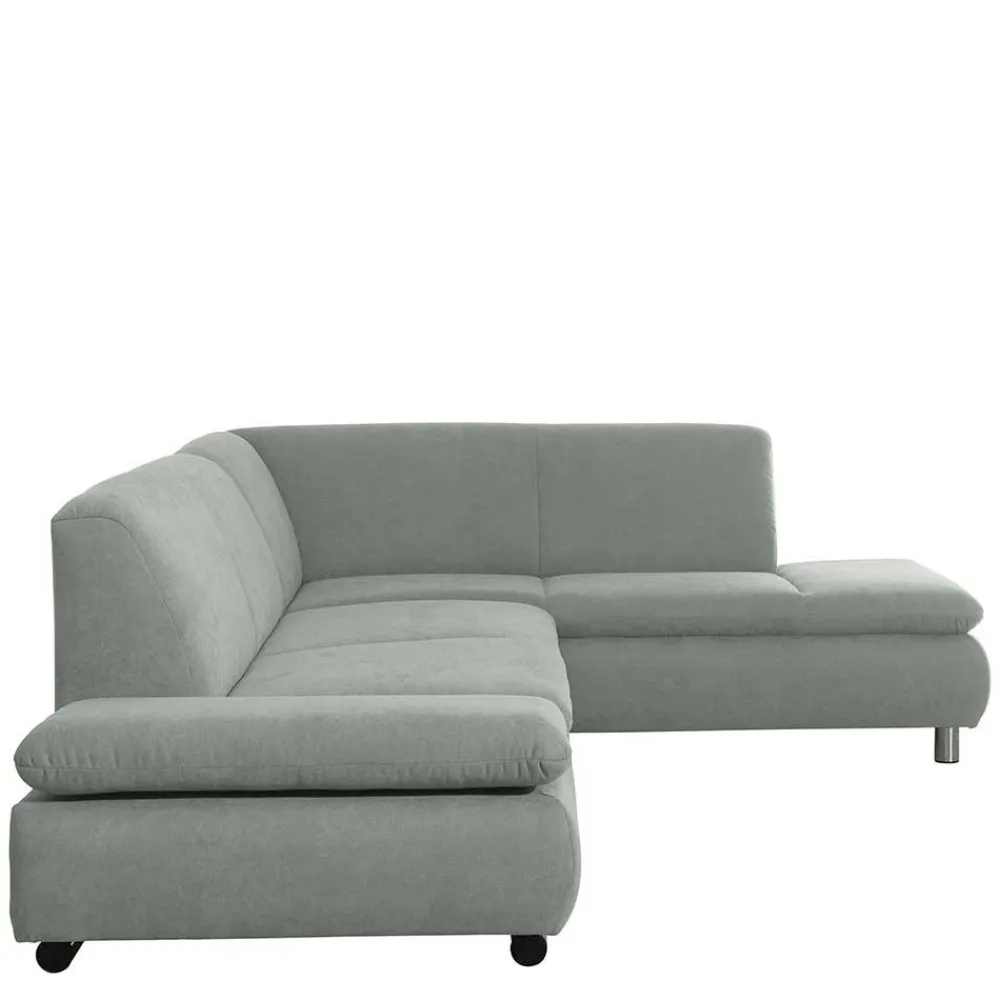 Wohnen Sofas<Ecksofa in Hellgrün mit Chrom - Nathan