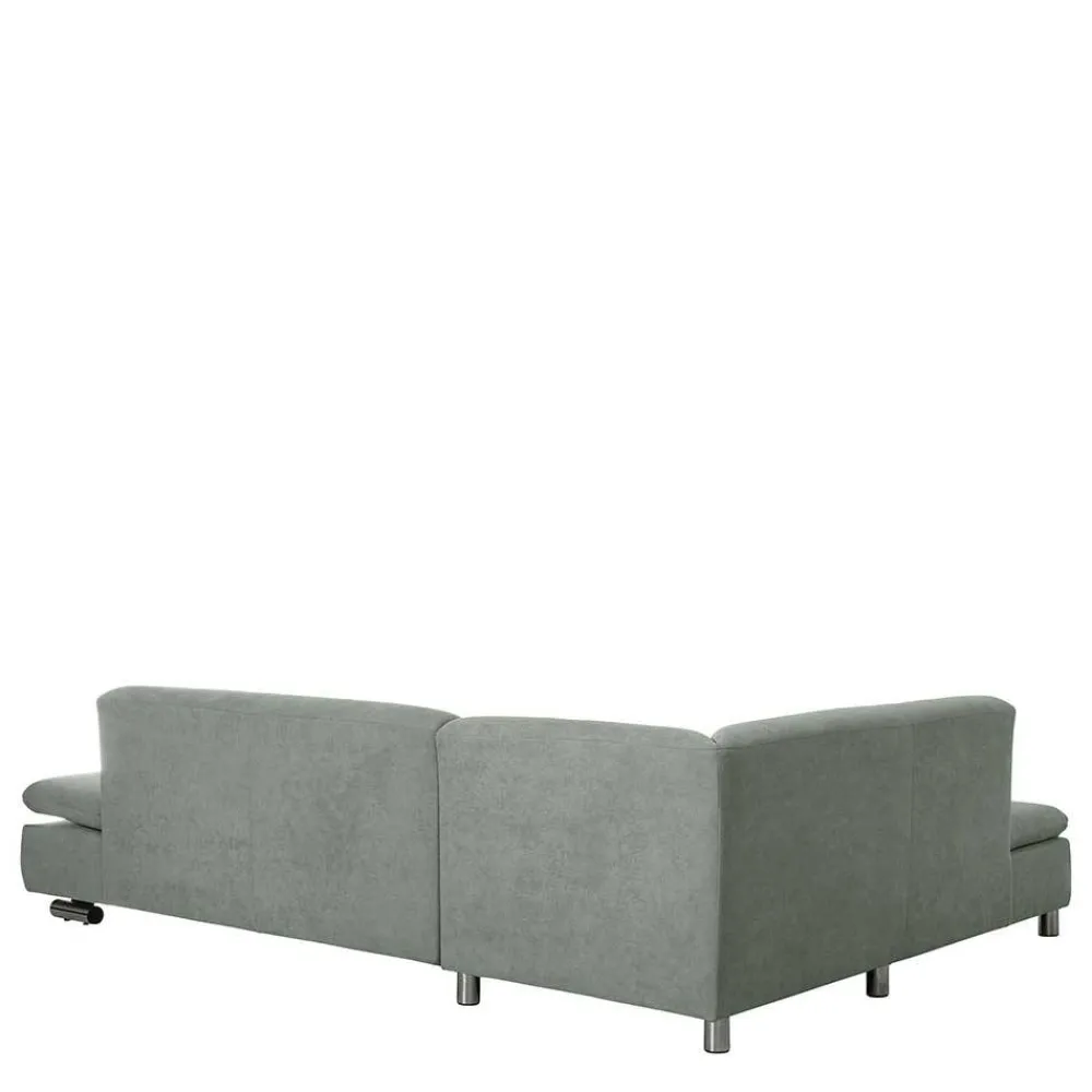 Wohnen Sofas<Ecksofa in Hellgrün mit Chrom - Nathan