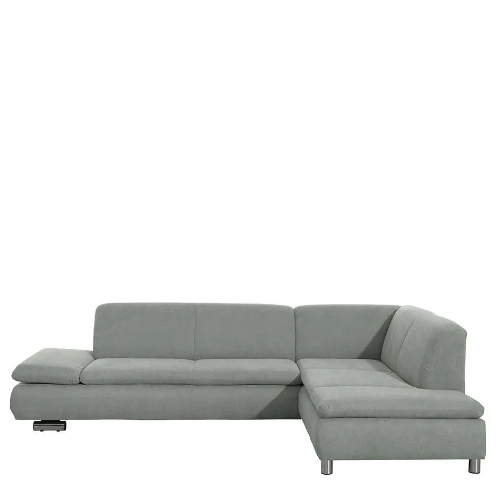 Wohnen Sofas<Ecksofa in Hellgrün mit Chrom - Nathan