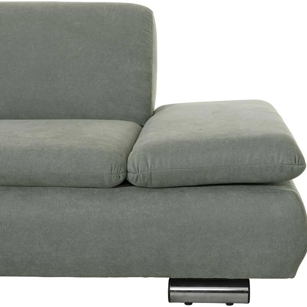 Wohnen Sofas<Ecksofa in Hellgrün mit Chrom - Nathan