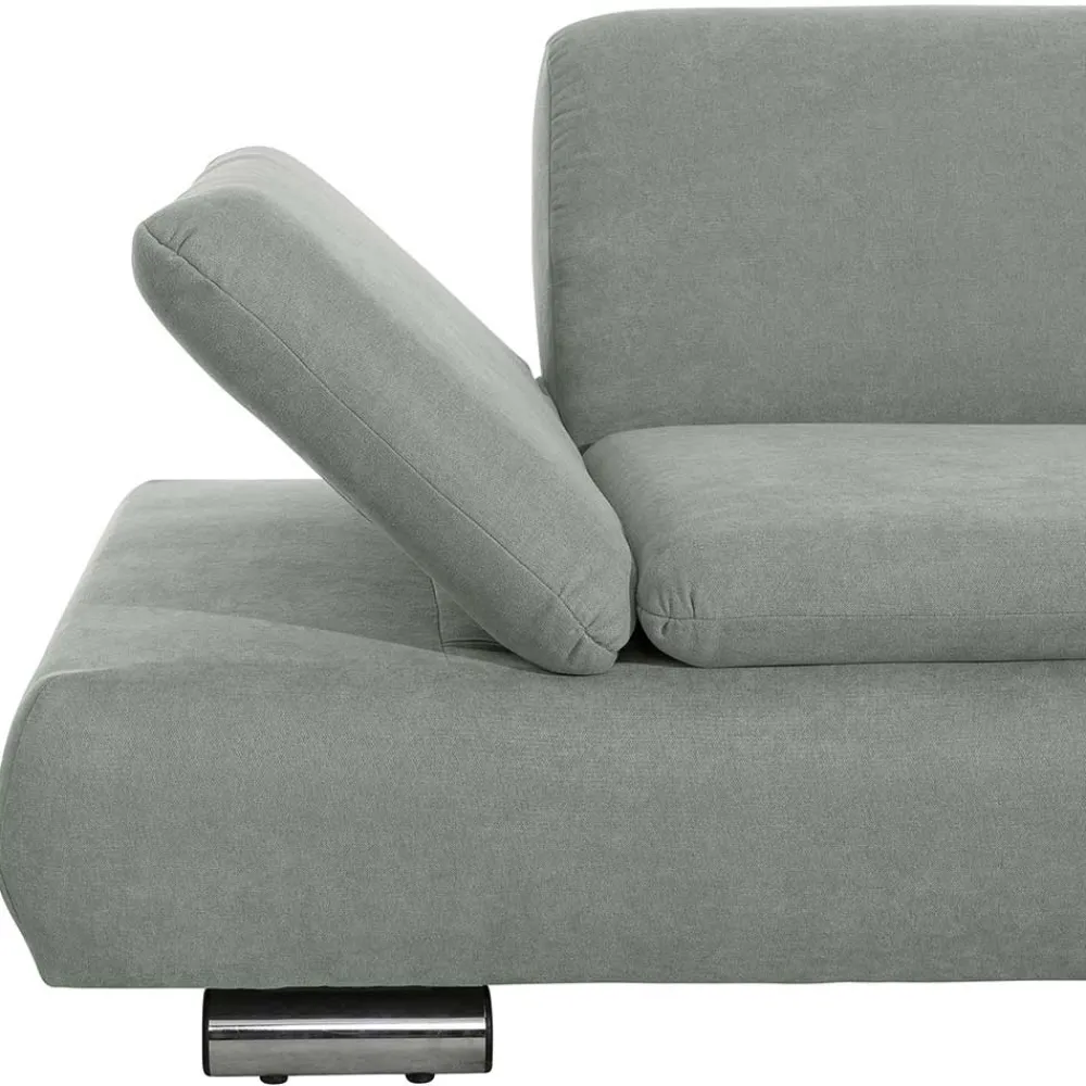 Wohnen Sofas<Ecksofa in Hellgrün mit Chrom - Nathan