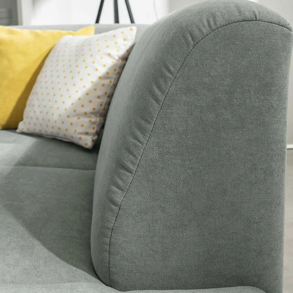 Wohnen Sofas<Ecksofa in Hellgrün mit Chrom - Nathan
