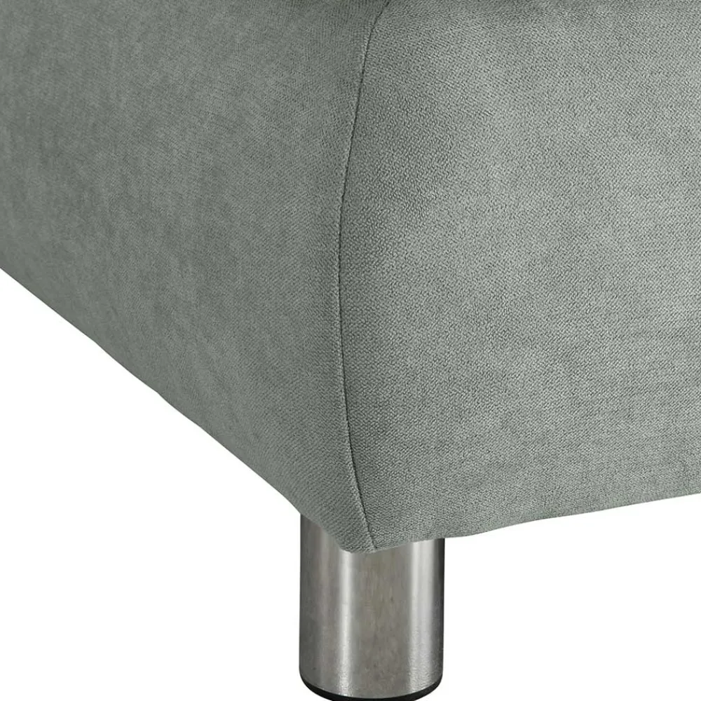 Wohnen Sofas<Ecksofa in Hellgrün mit Chrom - Nathan