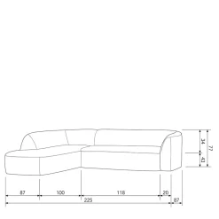 Wohnen Sofas<Ecksofa in Schwarzgrau Chenille - Barat