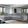 Wohnen Sofas<Ecksofa mit Bettfunktion in Hellgrau Samt - Merandes