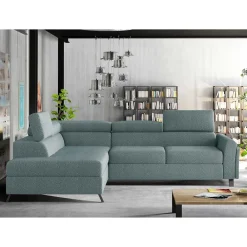 Wohnen Betten|Sofas<Ecksofa mit Funktion in Mintgrün Microfaser - Daharas