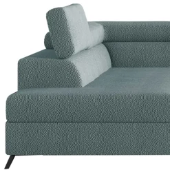 Wohnen Betten|Sofas<Ecksofa mit Funktion in Mintgrün Microfaser - Daharas