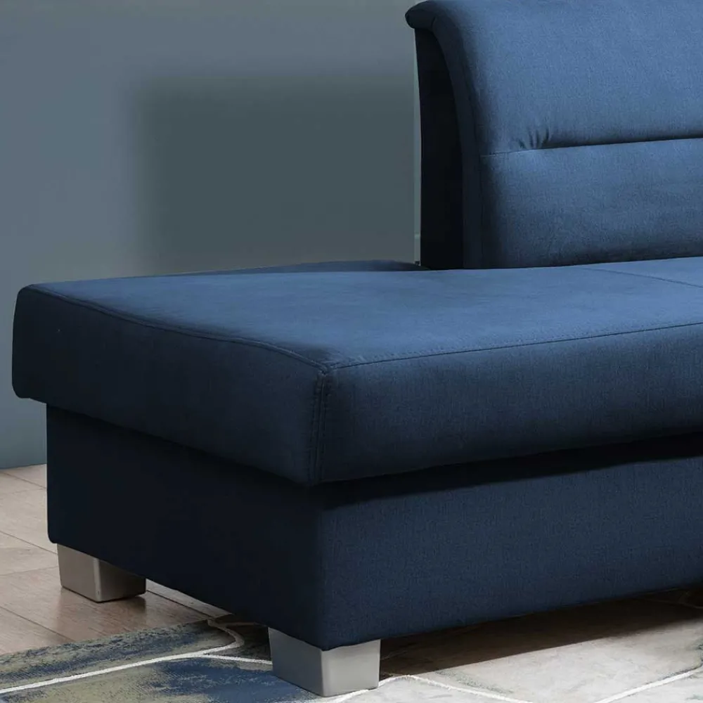 Wohnen Betten<Ecksofa mit Schlaffunktion in Blauschwarz Samtbezug - Lasalinas
